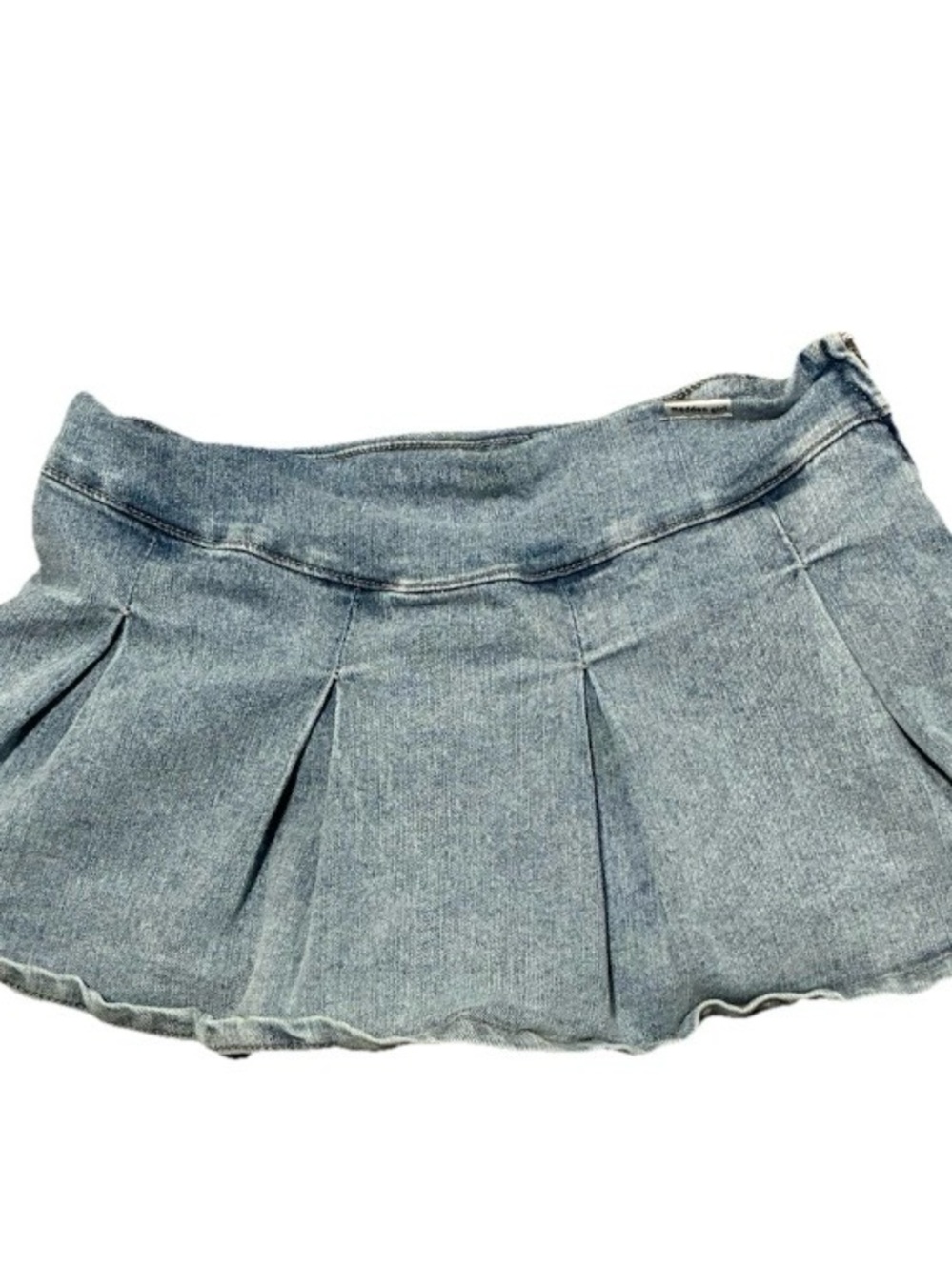 Madden Girl Light Blue Denim Pleated Mini Skirt Skort